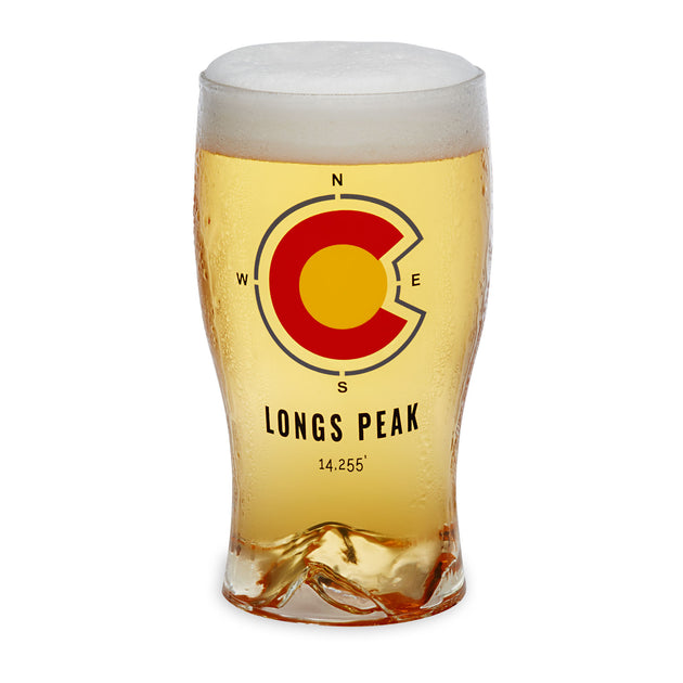 The Longs Peak Pint | Handblown Mountain Beer Glass Made in USA